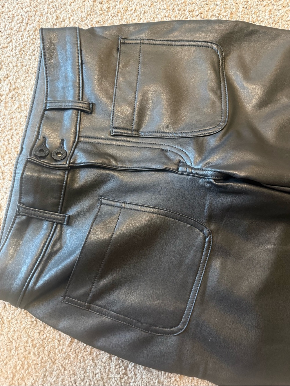 Edgley Black Faux Leather Wide Leg Pants - Picture 3 of 3